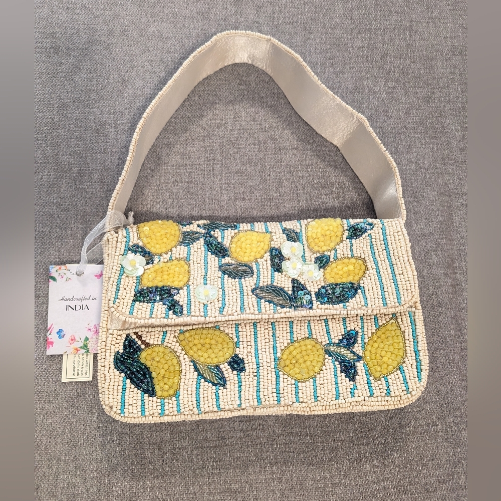 Tik Tok Viral Handcrafted Beaded Lemon Shoulder Bag